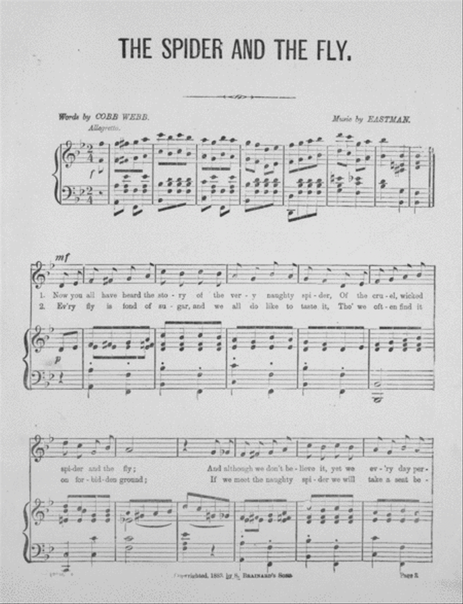 The Spider and the Fly. Song and Chorus Choir scores gallery preview page 2