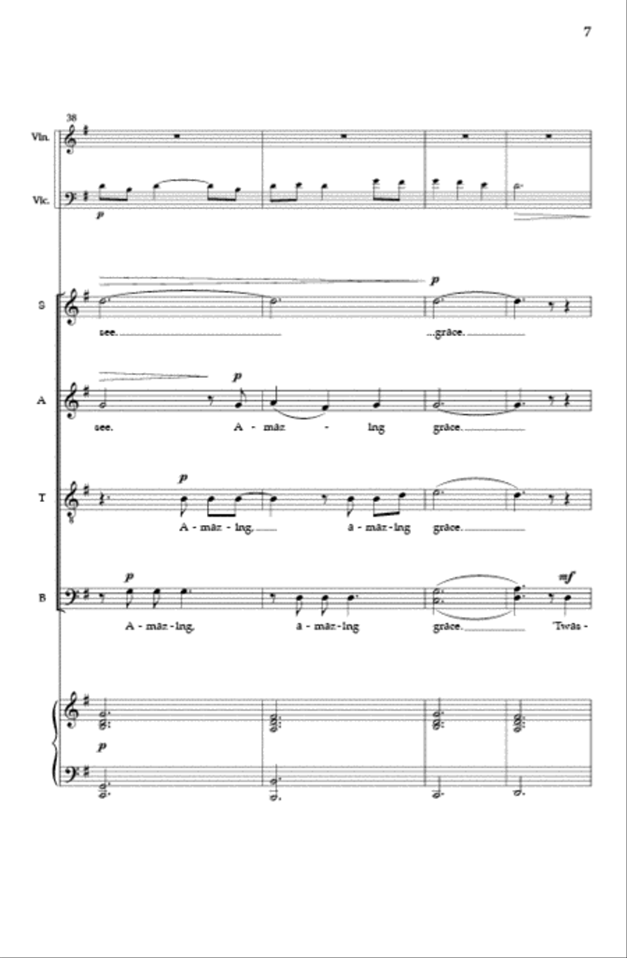 Amazing Grace (SATB) 4-Part scores gallery preview page 6