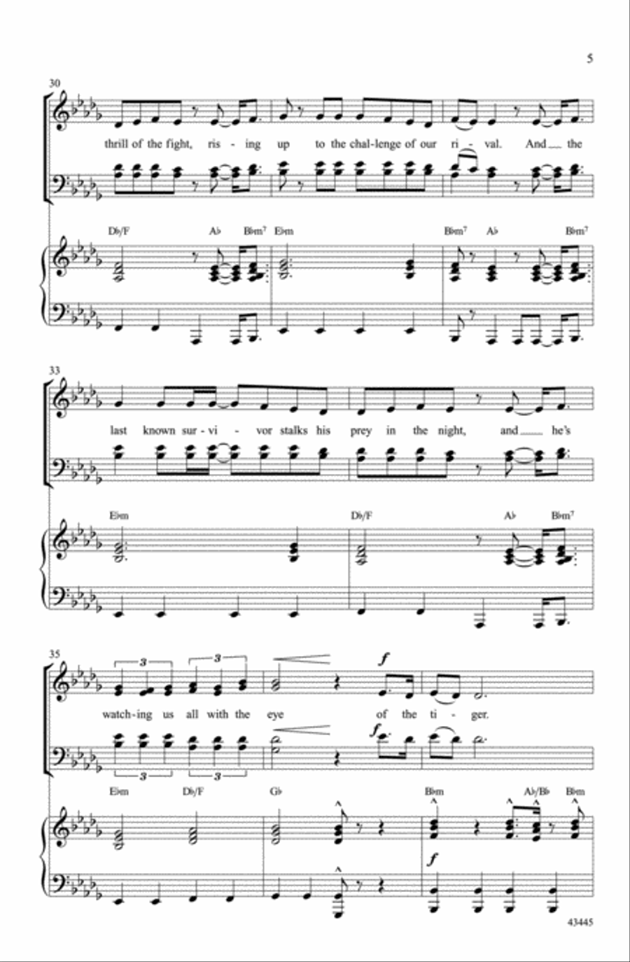 Eye of the Tiger Eye of the Tiger Choir scores gallery preview page 4