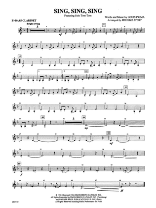Sing, Sing, Sing (featuring Solo Tom-Tom): B-flat Bass Clarinet