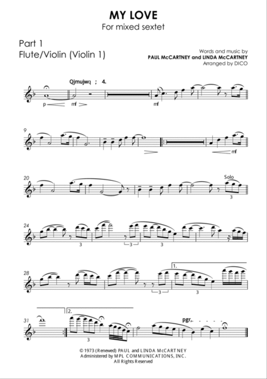 My Love Small Ensemble scores gallery preview page 6
