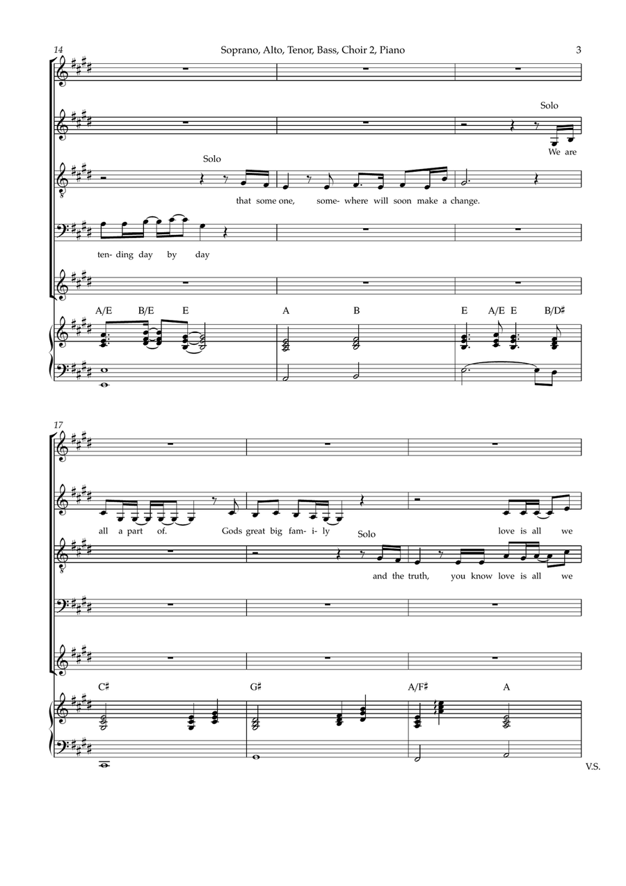 We Are The World 4-Part scores gallery preview page 3