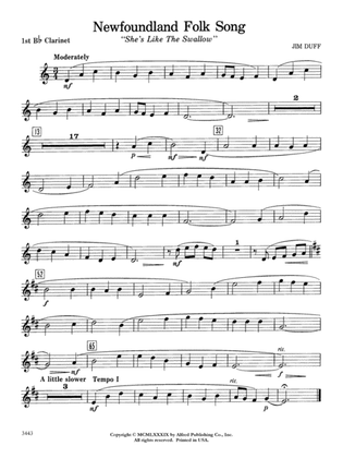 Newfoundland Folk Song: 1st B-flat Clarinet