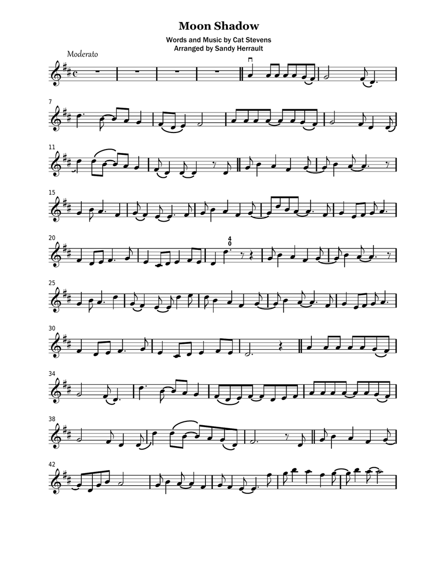 Moonshadow Violin Solo scores gallery preview page 1