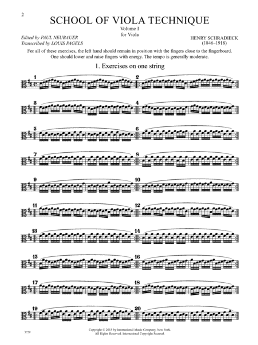 School Of Viola Technique, Volume I