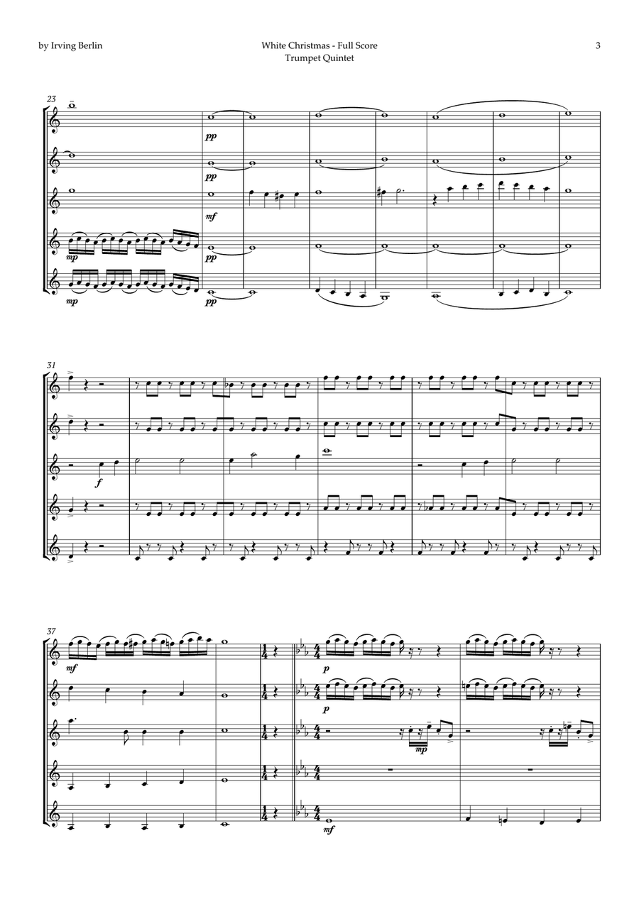 White Christmas Brass Quintet scores gallery preview page 3