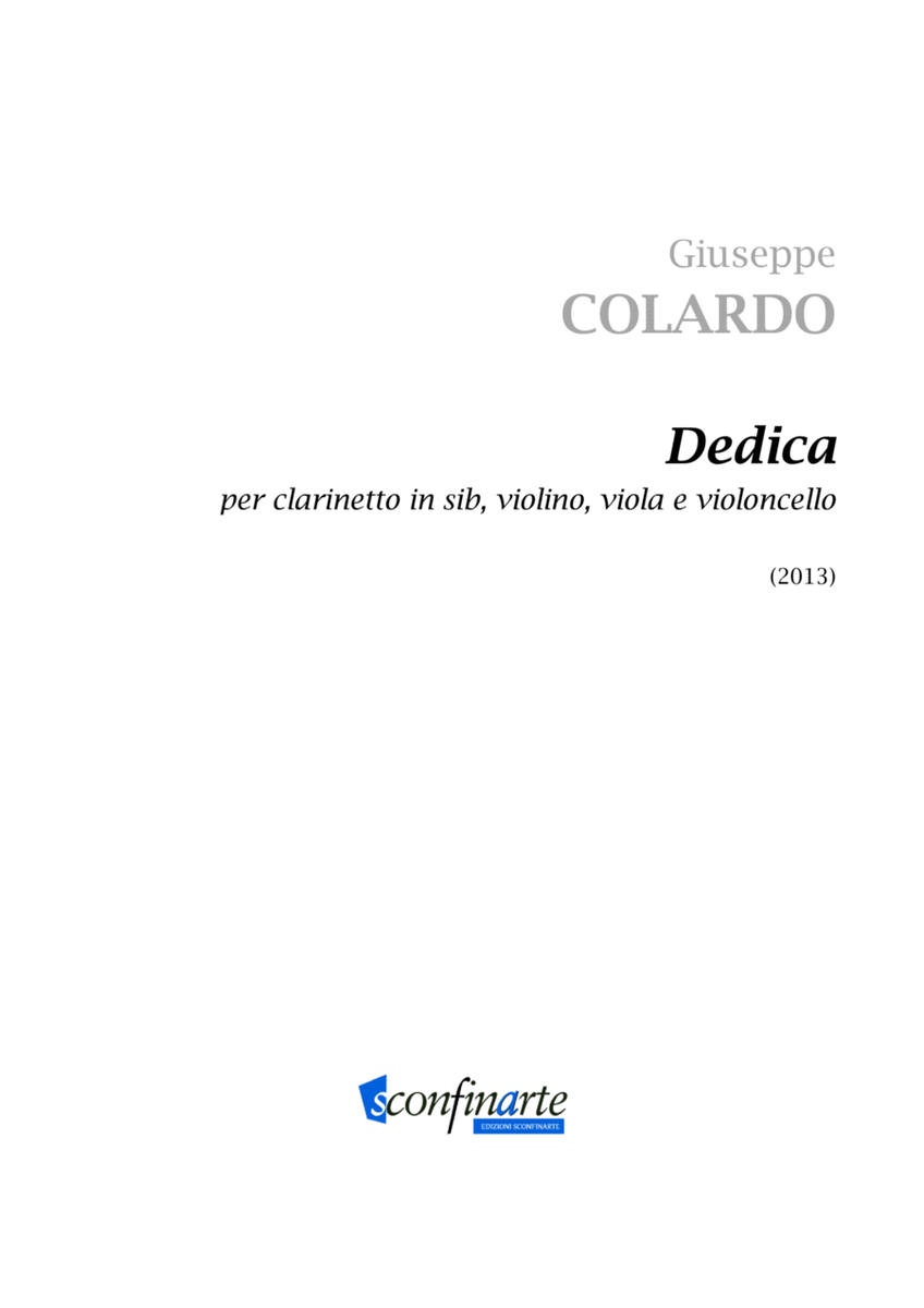 Giuseppe Colardo: DEDICA (ES 956) - Score Only