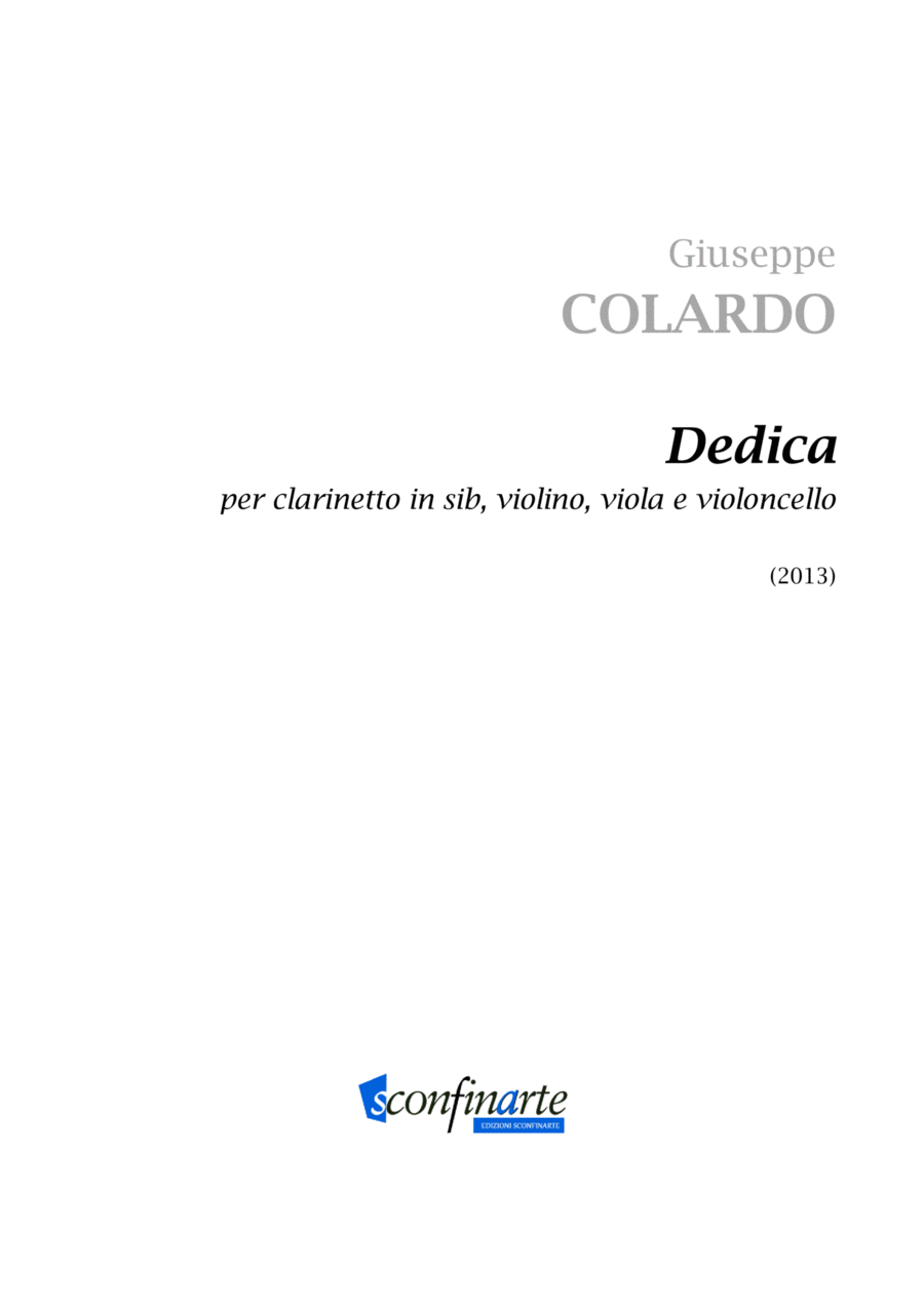 Giuseppe Colardo: DEDICA (ES 956) - Score Only String Trio scores gallery preview page 1