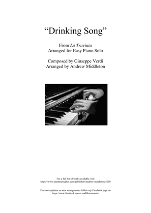 "Drinking Song" from La Traviata for Easy Piano