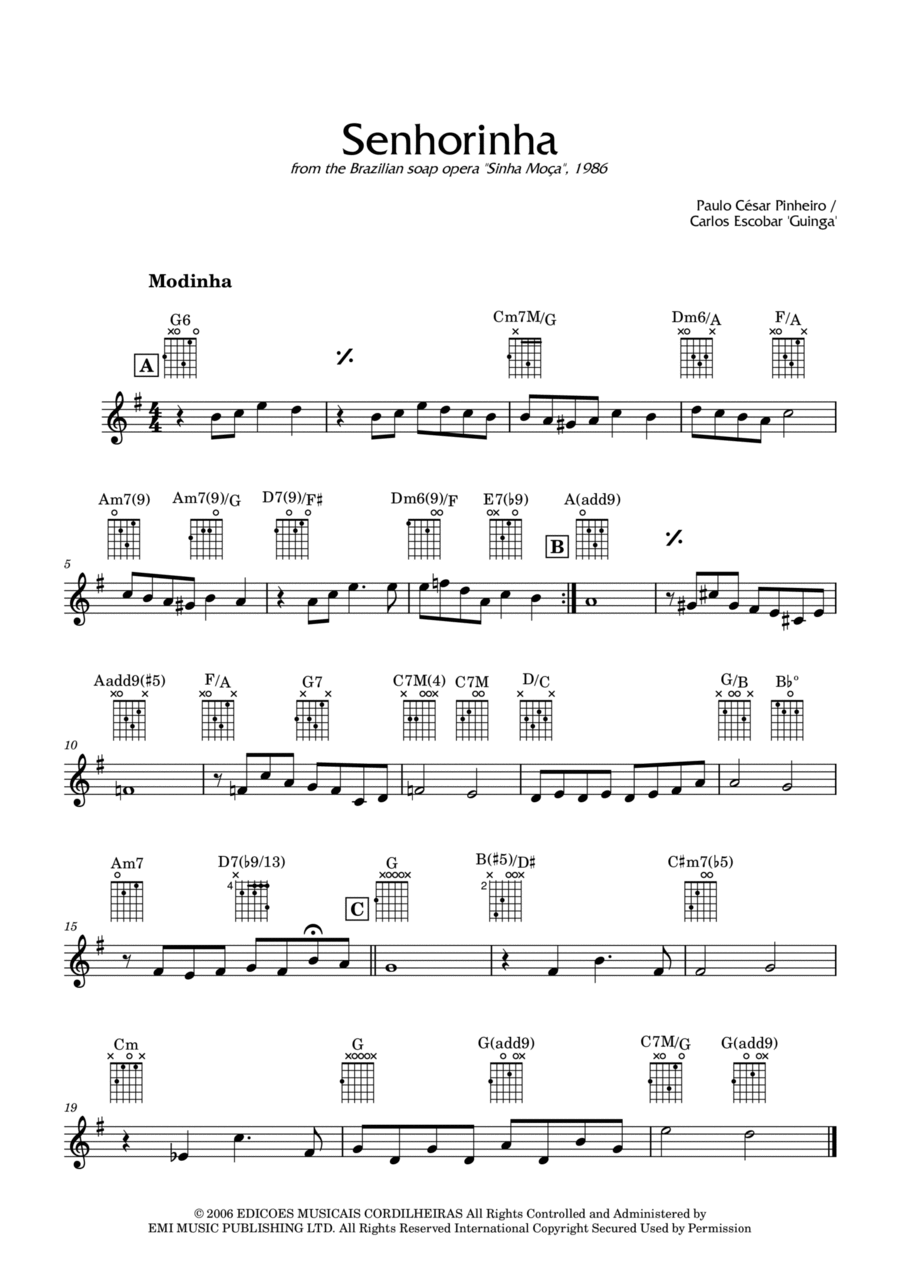 Senhorinha Electric Guitar scores gallery preview page 1
