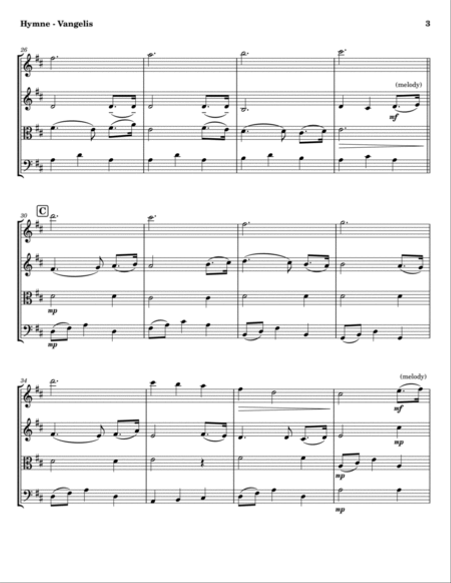 Hymne Hymne String Quartet scores gallery preview page 3