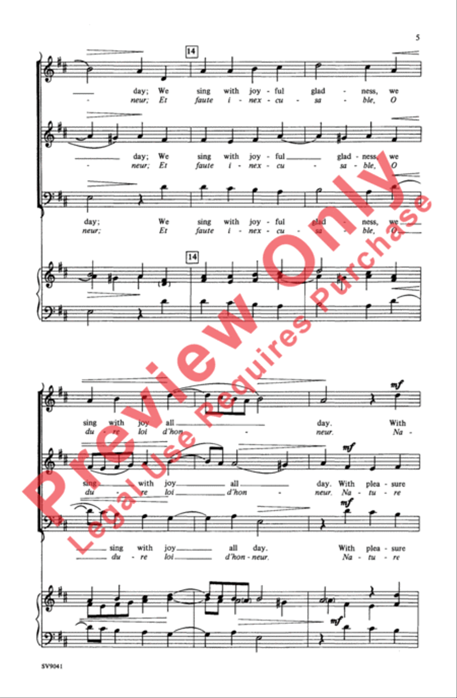 This Day We Sing Together (Nous Voyons Que Les Hommes) 3-Part scores gallery preview page 5