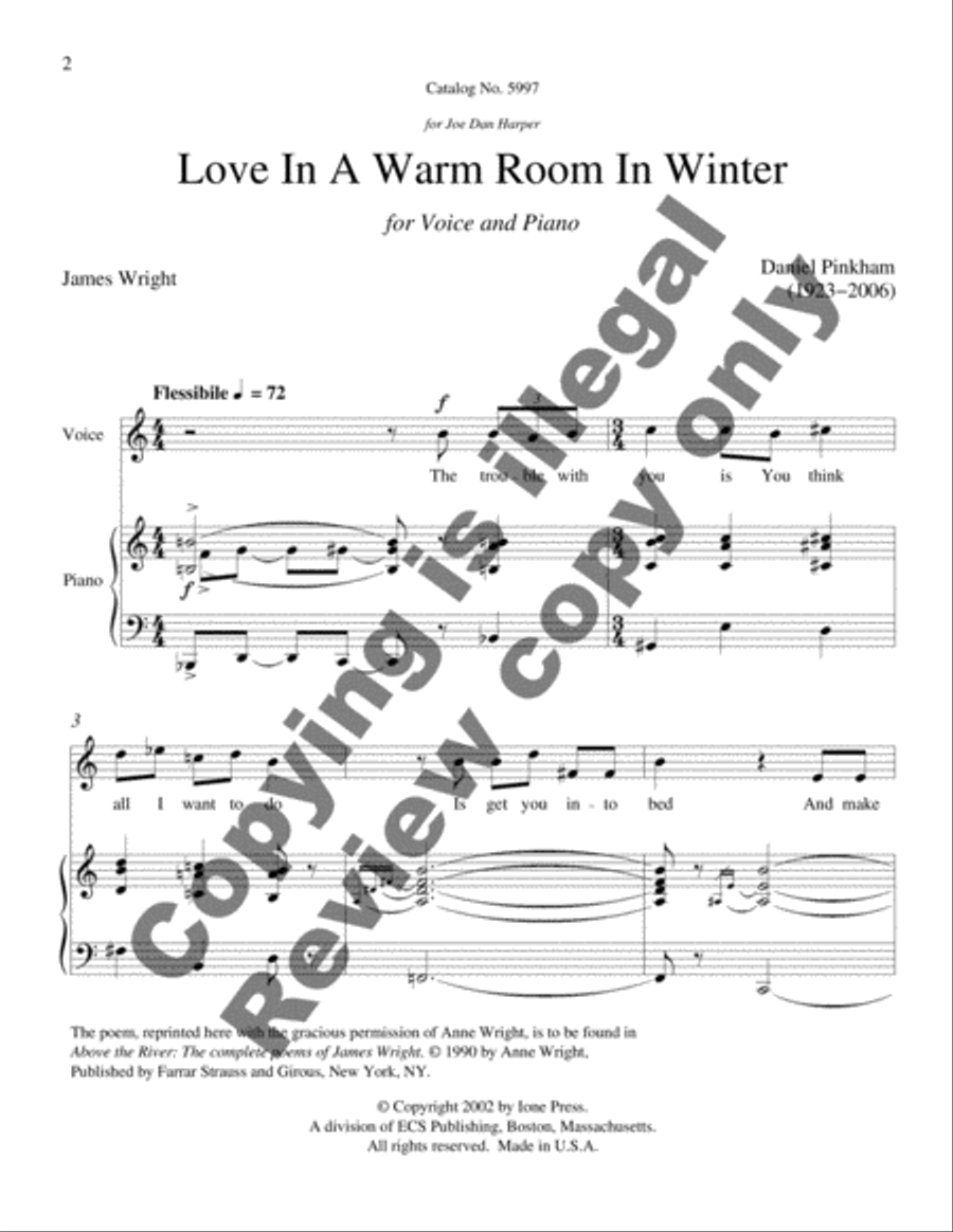 Love in a Warm Room in Winter Medium Voice scores gallery preview page 5