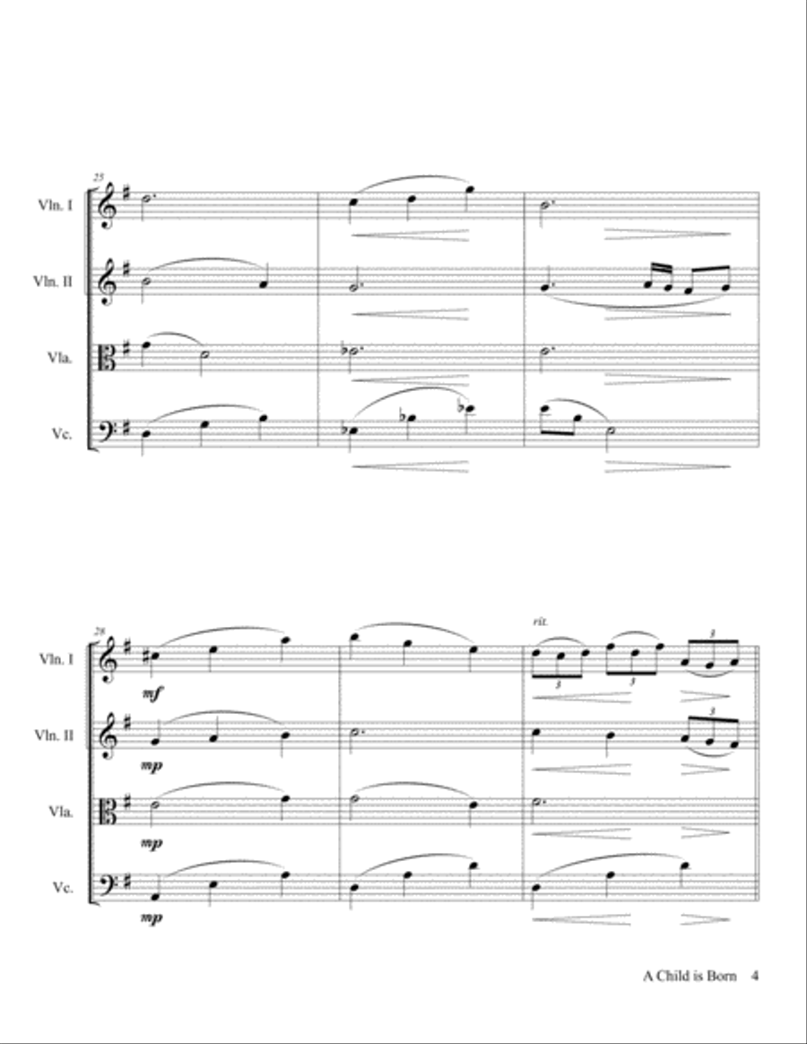 A Child Is Born A Child Is Born String Quartet scores gallery preview page 5