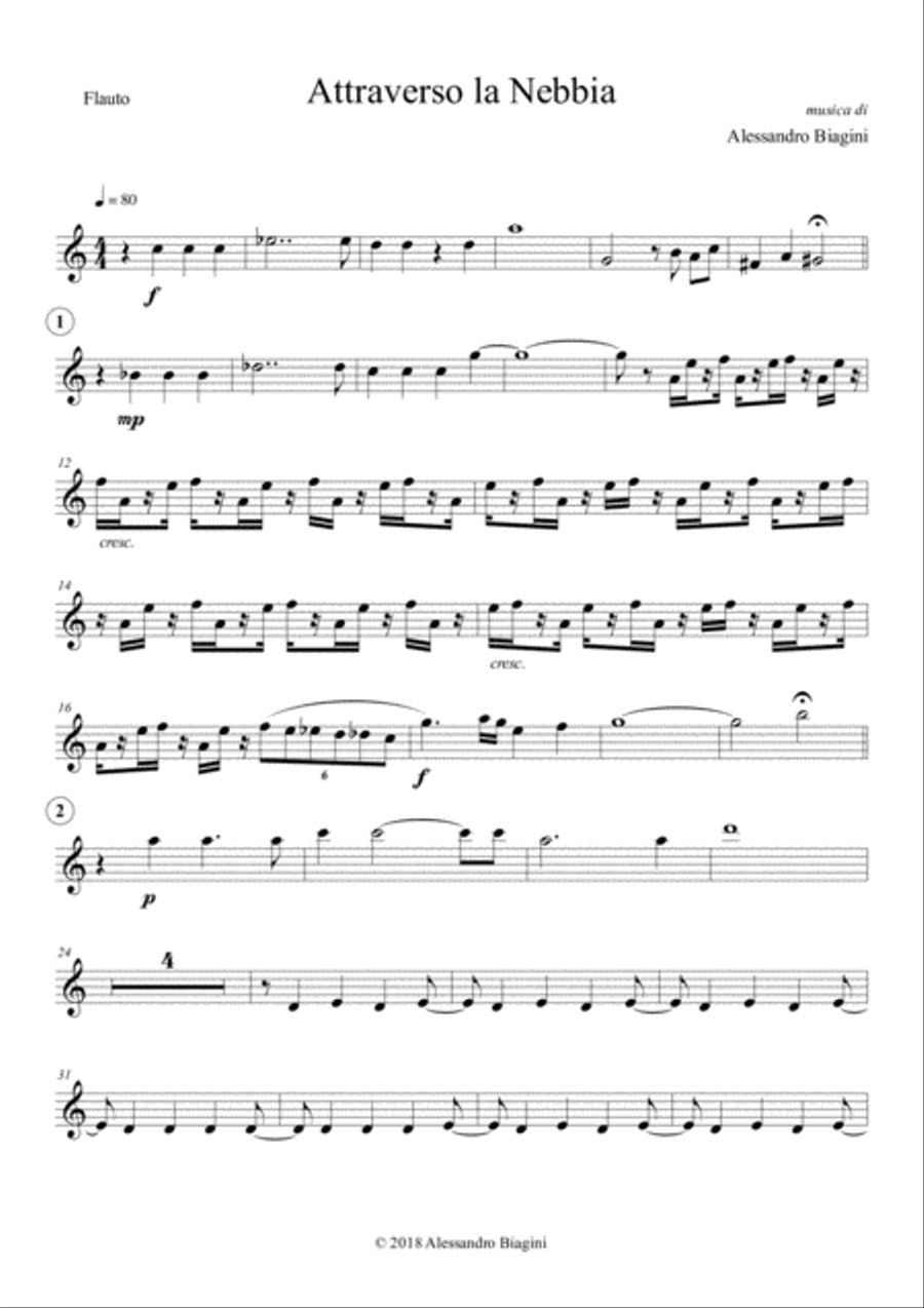 Attraverso La Nebbia (PARTS) Small Ensemble scores gallery preview page 1