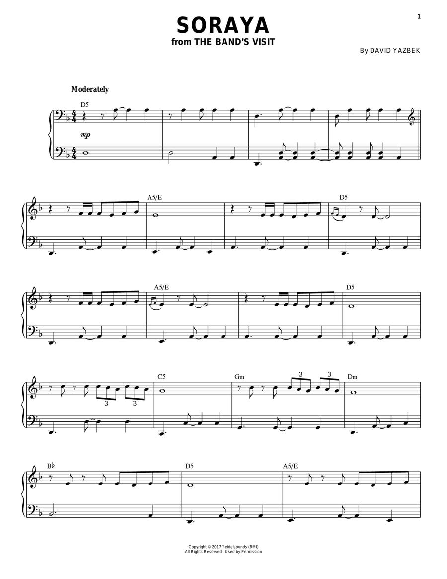 Soraya Piano Solo scores gallery preview page 1