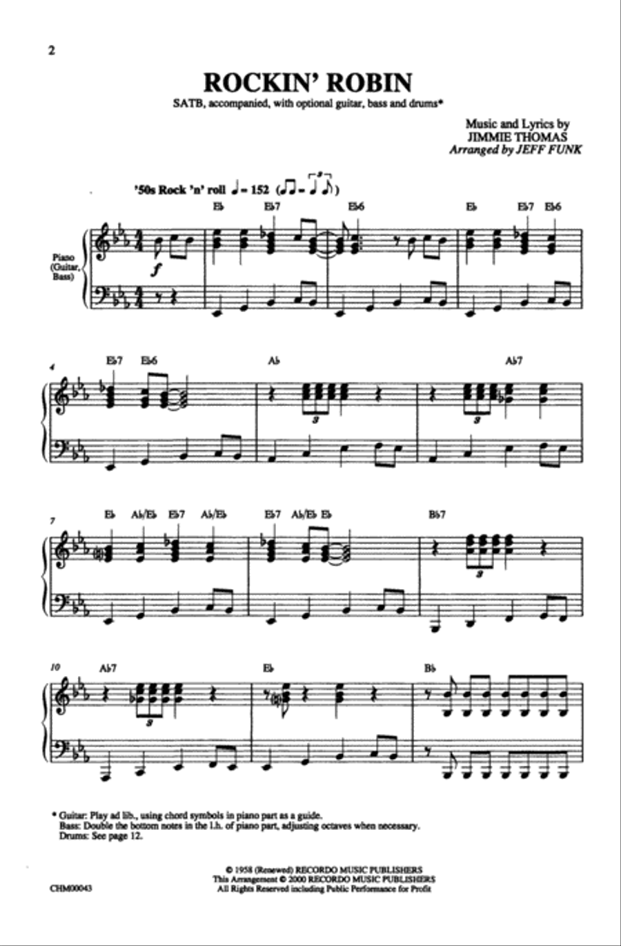 Rockin' Robin 4-Part scores gallery preview page 2