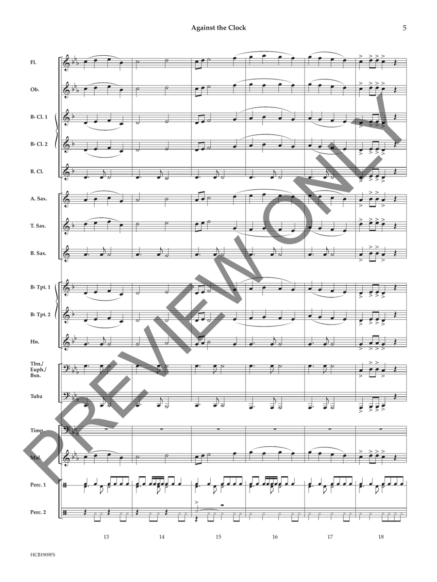 Against the Clock Concert Band scores gallery preview page 6