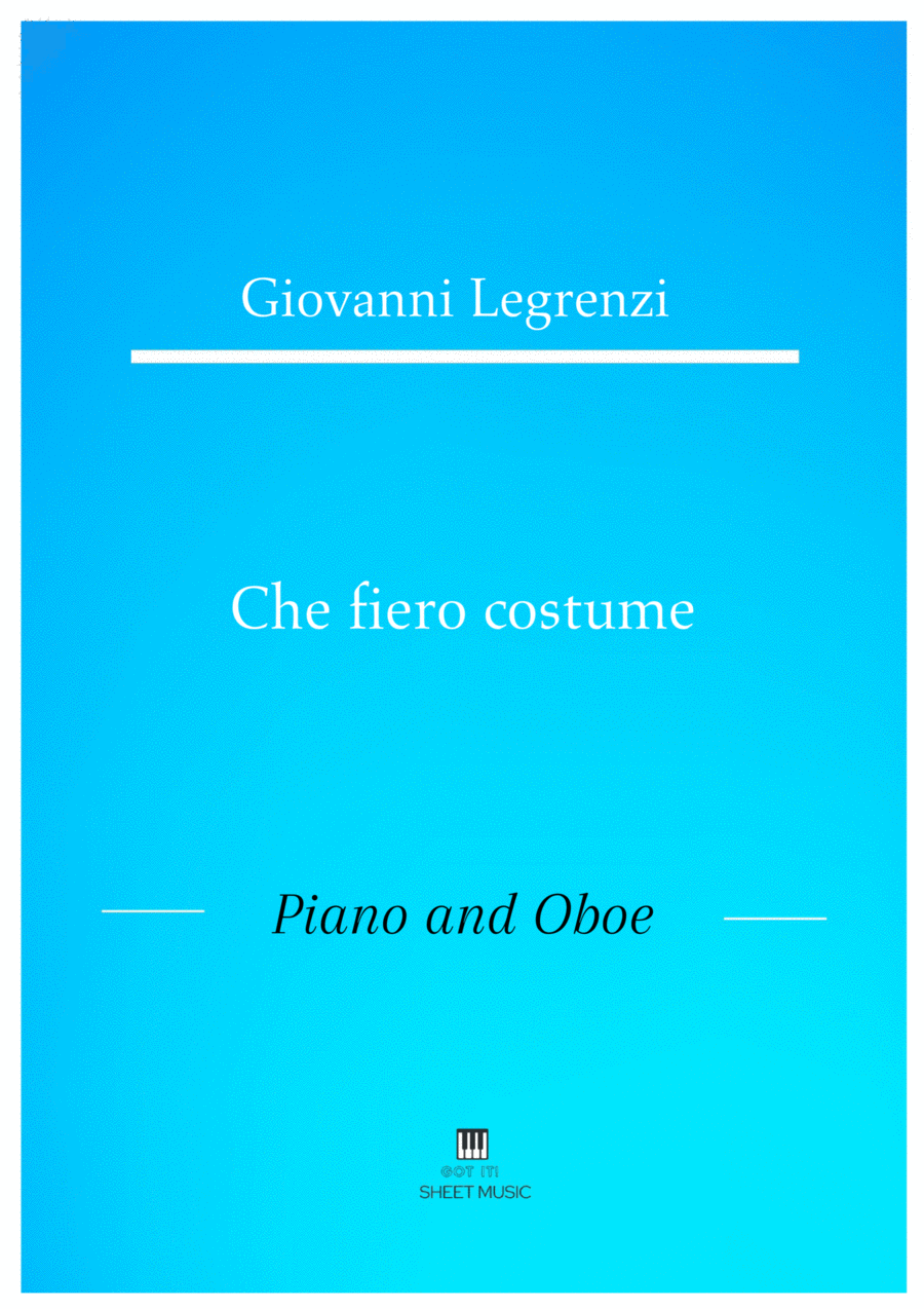 Legrenzi - Che fiero costume (Piano and Oboe) Small Ensemble scores gallery preview page 1