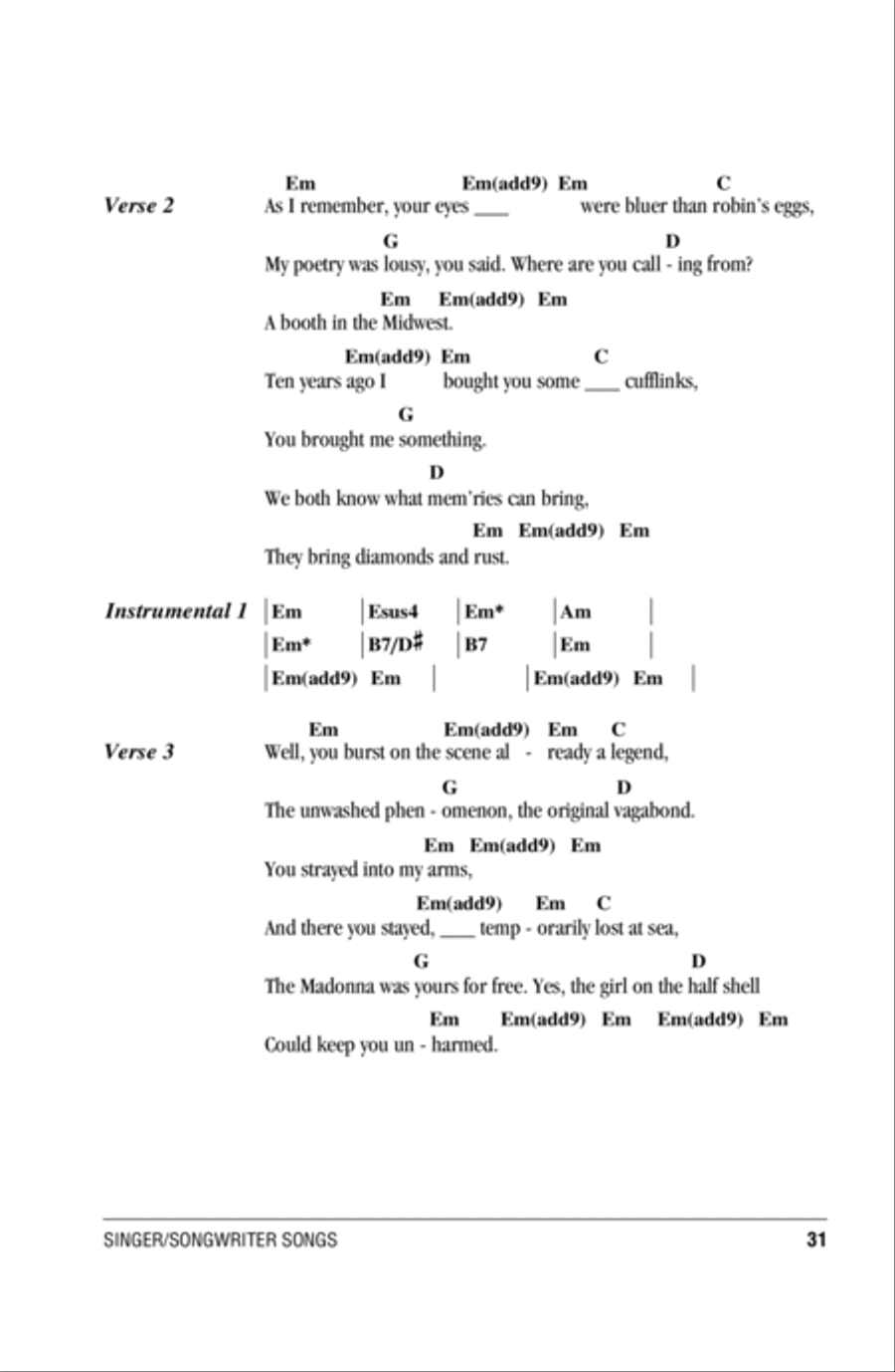 Diamonds and Rust Acoustic Guitar scores gallery preview page 2