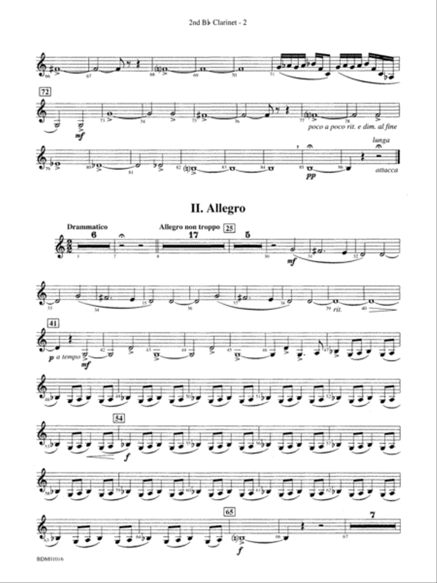 Fanfare and Allegro: 2nd B-flat Clarinet Concert Band scores gallery preview page 2