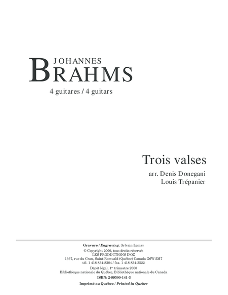 Trois valses Trois valses Guitar Ensemble scores gallery preview page 1