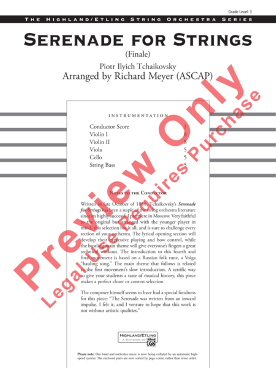 Serenade for Strings String Orchestra scores gallery preview page 2