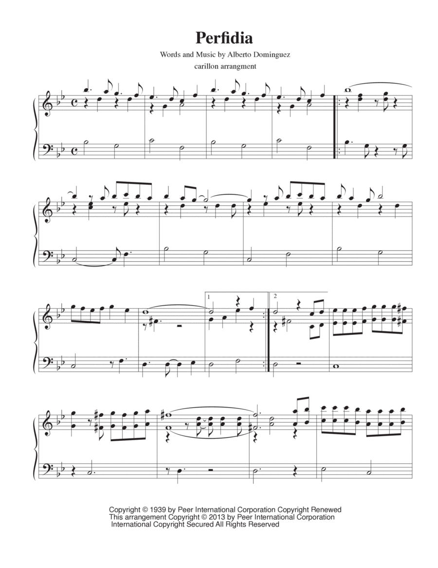 Perfidia Carillon scores gallery preview page 1