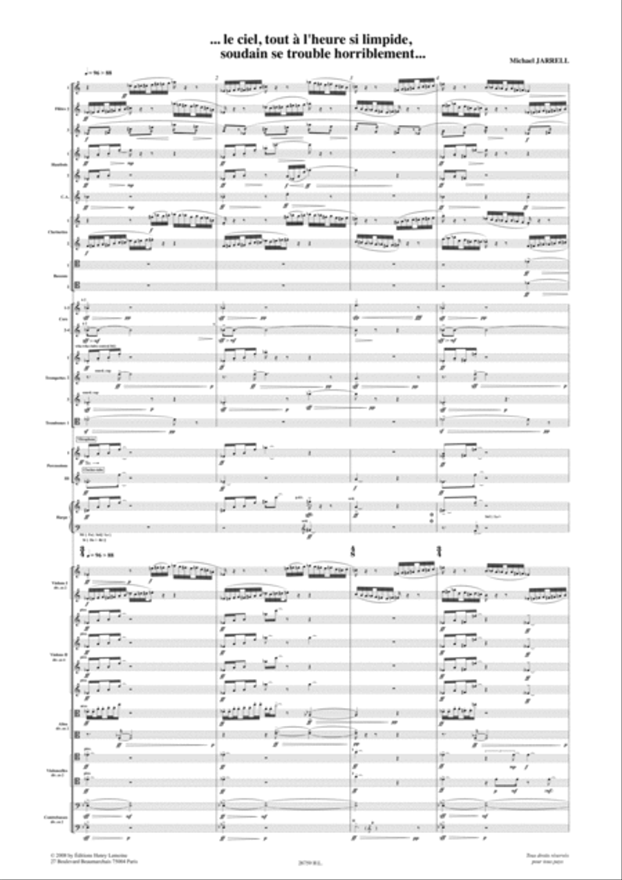...Le ciel, tout a l'heure encore si limpide, soudain se trouble horriblement... Orchestra scores gallery preview page 2