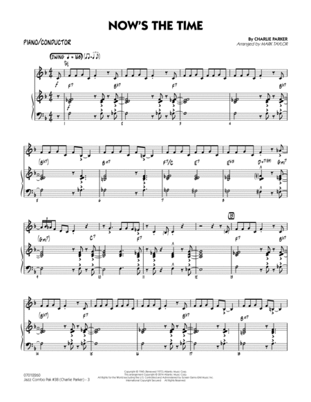 Jazz Combo Pak #38 (Charlie Parker) - Piano/Conductor Score