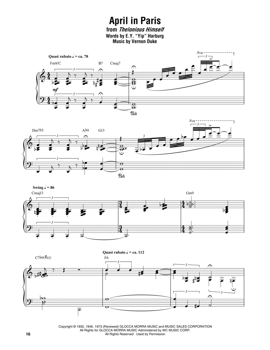 April In Paris Piano scores gallery preview page 1