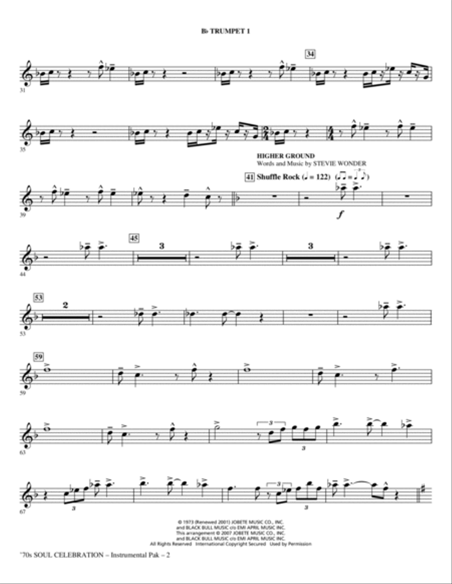 70s Soul Celebration (Medley) - Trumpet 1 Choir scores gallery preview page 2