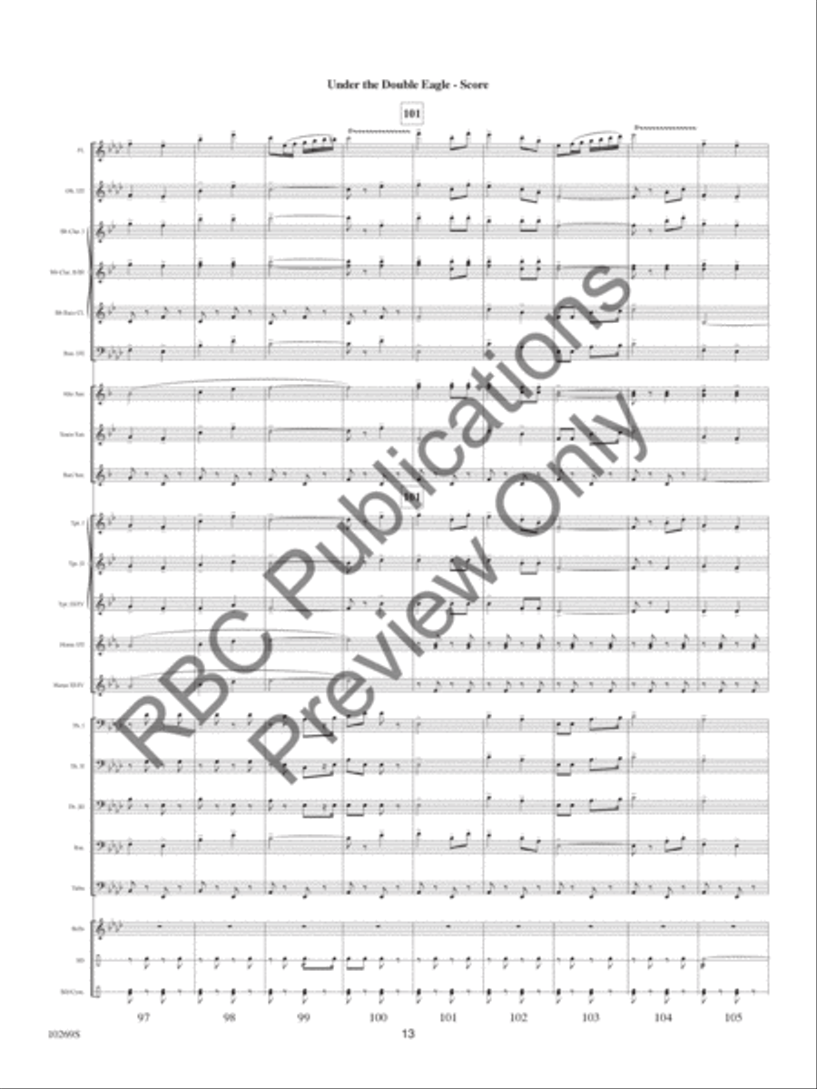 Under The Double Eagle (Score) Concert Band scores gallery preview page 16