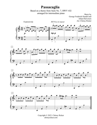 Book cover for Passacaglia - intermediate piano