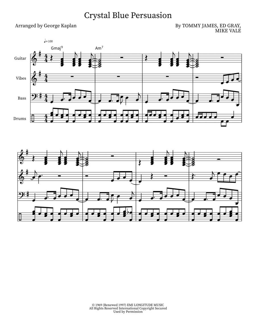 Crystal Blue Persuasion Small Ensemble scores gallery preview page 1
