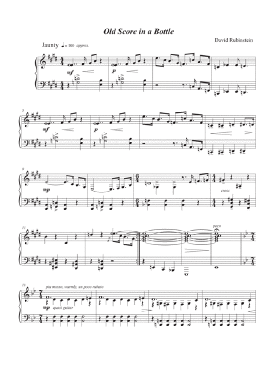 Old Score in a Bottle Old Score in a Bottle Piano Solo scores gallery preview page 2