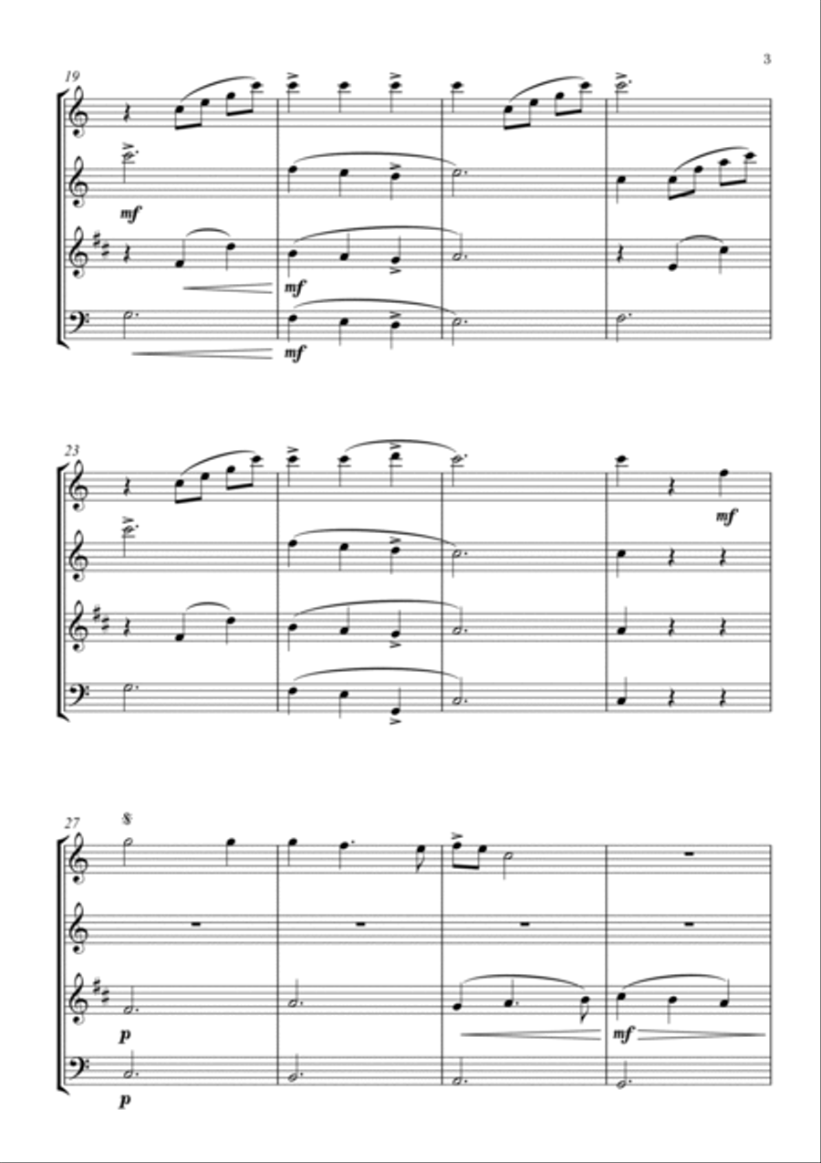 Piano Man Woodwind Quartet scores gallery preview page 3