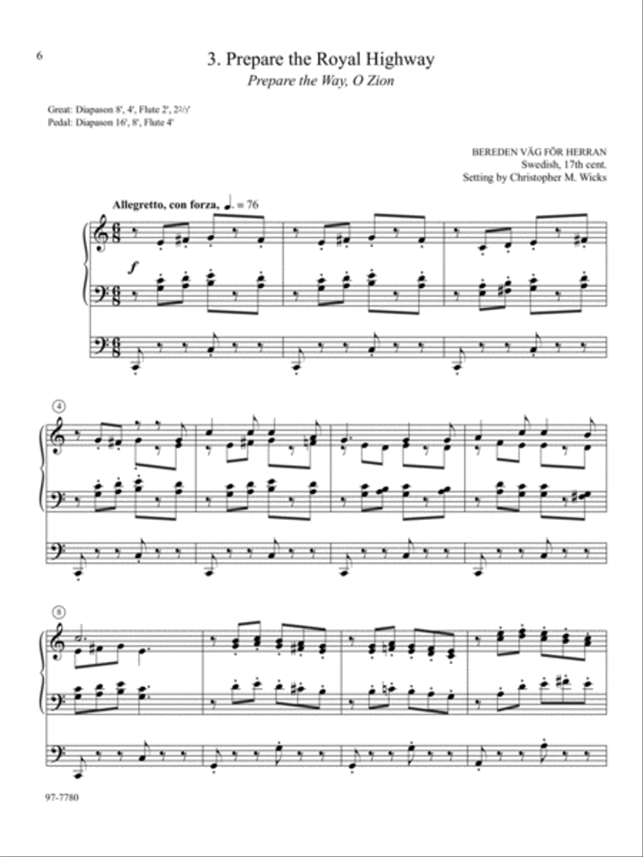 Three Preludes on Swedish Hymns Organ scores gallery preview page 4