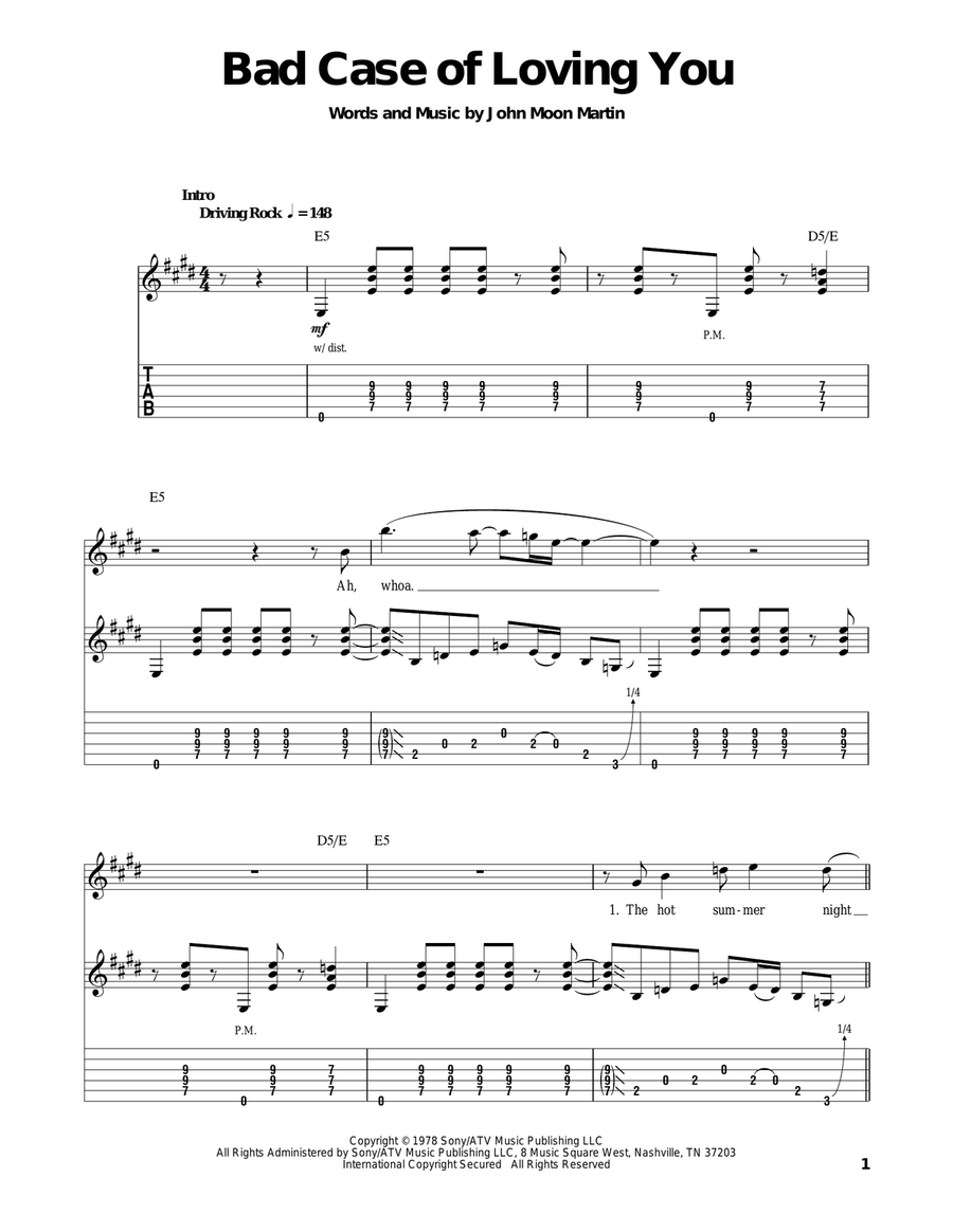 Bad Case Of Loving You Acoustic Guitar scores gallery preview page 1
