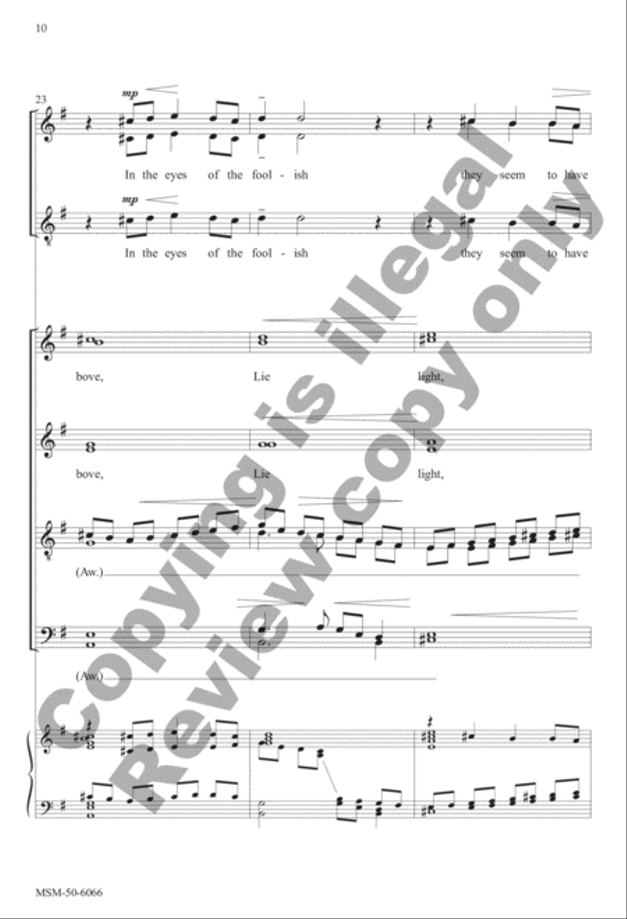 The Souls of the Righteous 4-Part scores gallery preview page 10