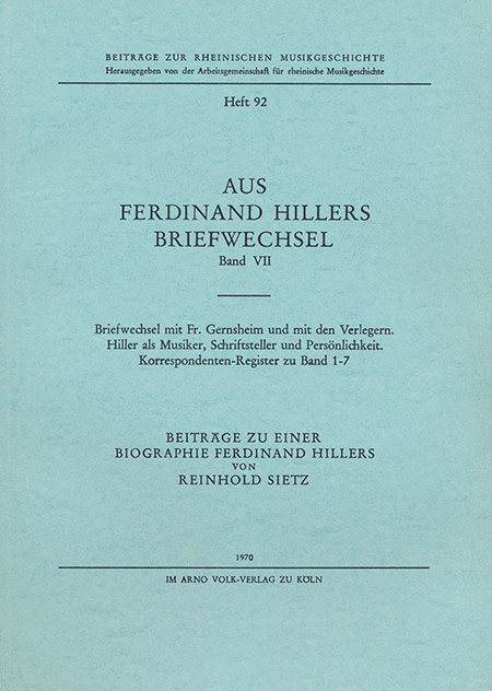 Aus Ferdinand Hillers Briefwechsel Band VII
