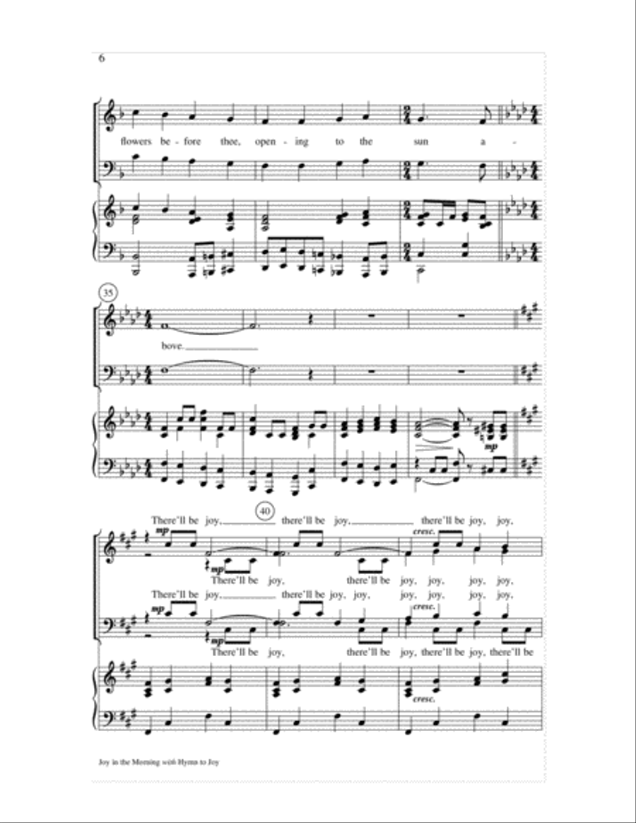 Joy in the Morning with Hymn to Joy 4-Part scores gallery preview page 6