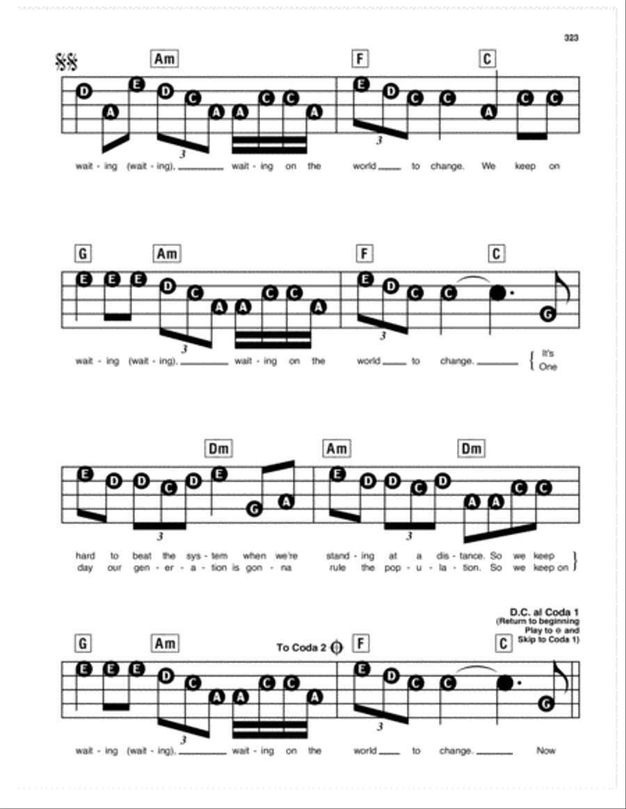Waiting On The World To Change Electronic Keyboard scores gallery preview page 2