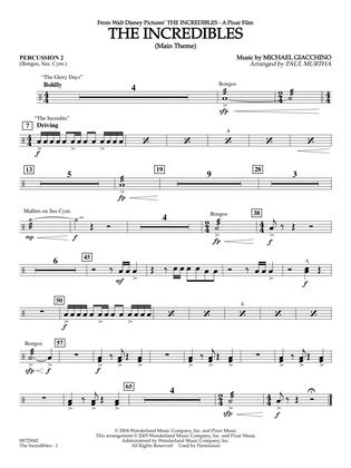 Book cover for The Incredibles (Main Theme) (arr. Paul Murtha) - Percussion 2