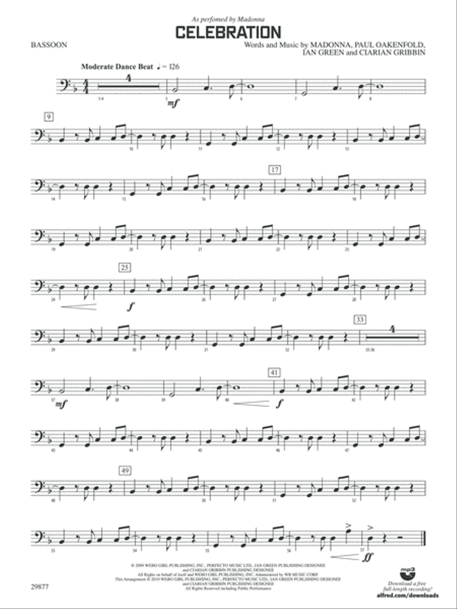 Celebration: Bassoon Concert Band scores gallery preview page 1