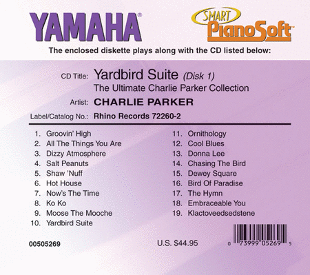 Charlie Parker - Yardbird Suite (2-Disk Set) - Piano Software