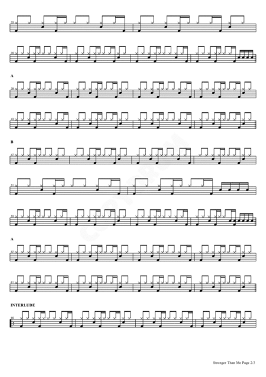 Stronger Than Me Drum Set scores gallery preview page 2