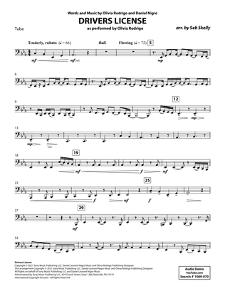Book cover for Drivers License (for Brass Quintet) (arr. Seb Skelly) - Tuba