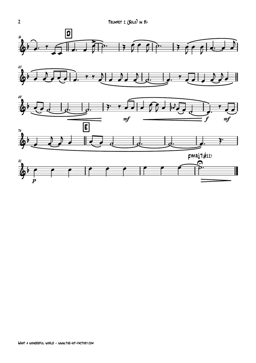 What A Wonderful World Brass Ensemble scores gallery preview page 6