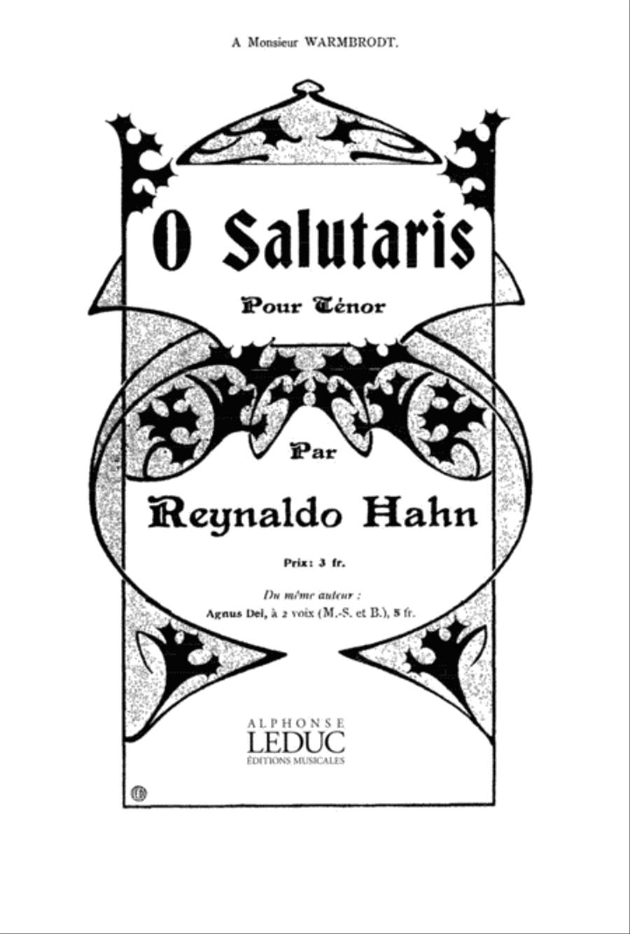 O Salutaris O Salutaris Tenor Voice scores gallery preview page 1